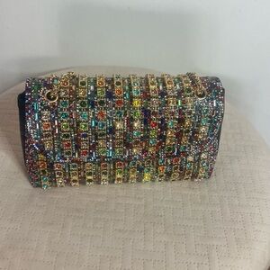 Multicolor Crystal Embellished Women's Bag